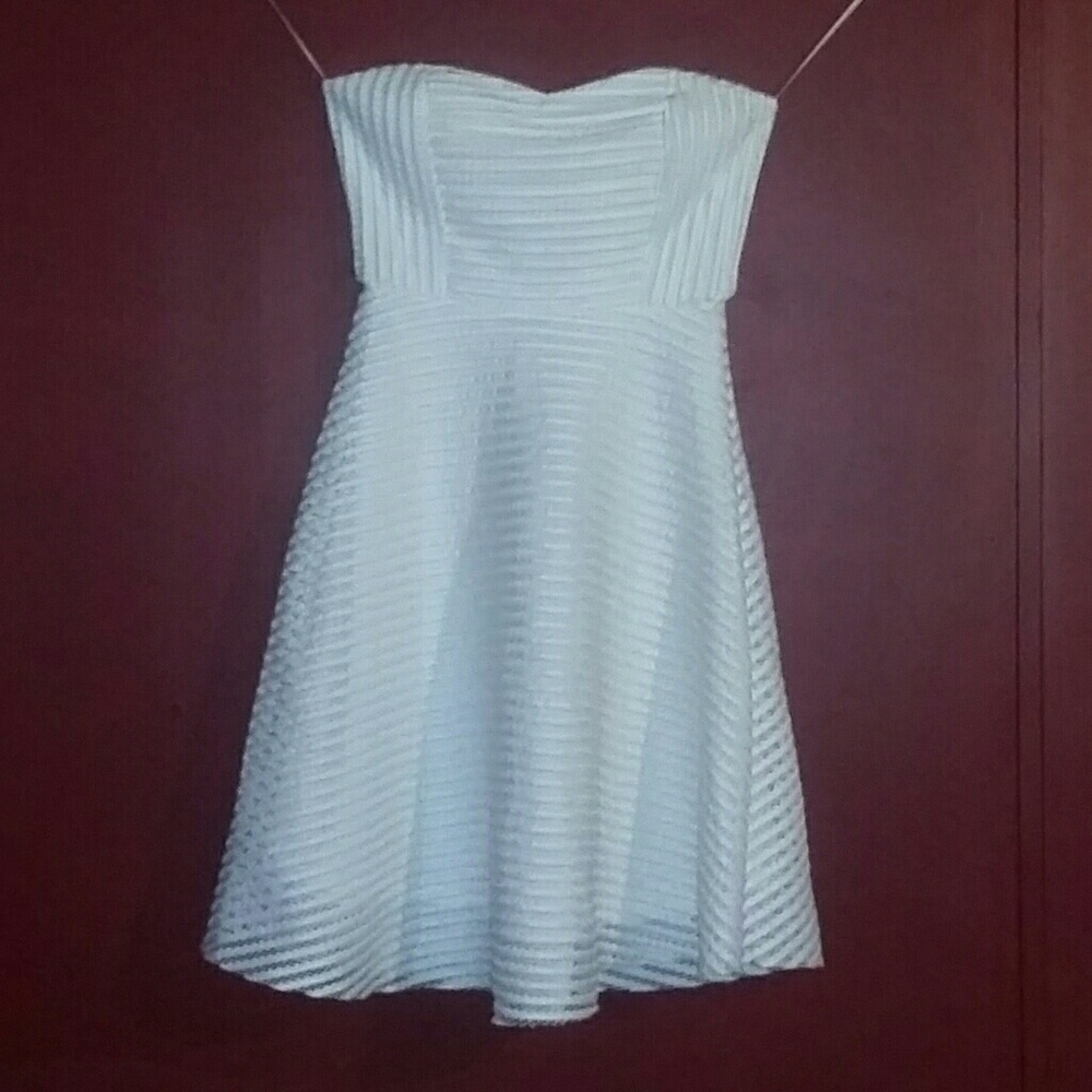 NWT white strapless swing dress